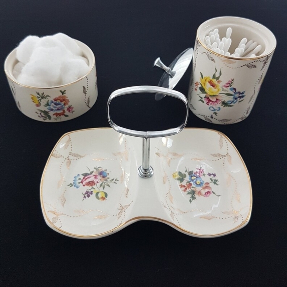 Mid Century PRINCESS Preserve Set by Midwinter Pottery - Vanity Bathroom Storage - Picture 3 of 9
